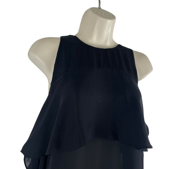 Ramy Brook Penelope Silk Cold Shoulder Tie Sleeve Top Black Size M - Picture 4 of 9